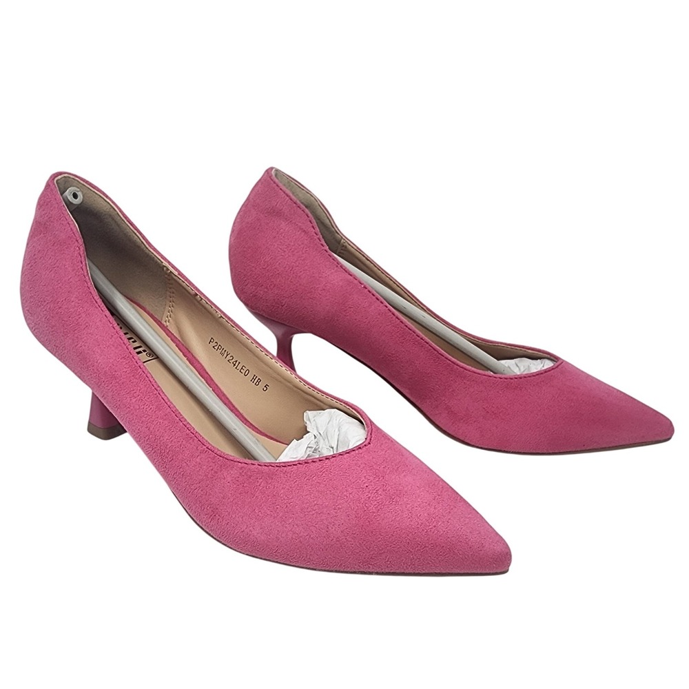 Women's Pink Suede Pointed Toe Kitten‎ Heels Size 5